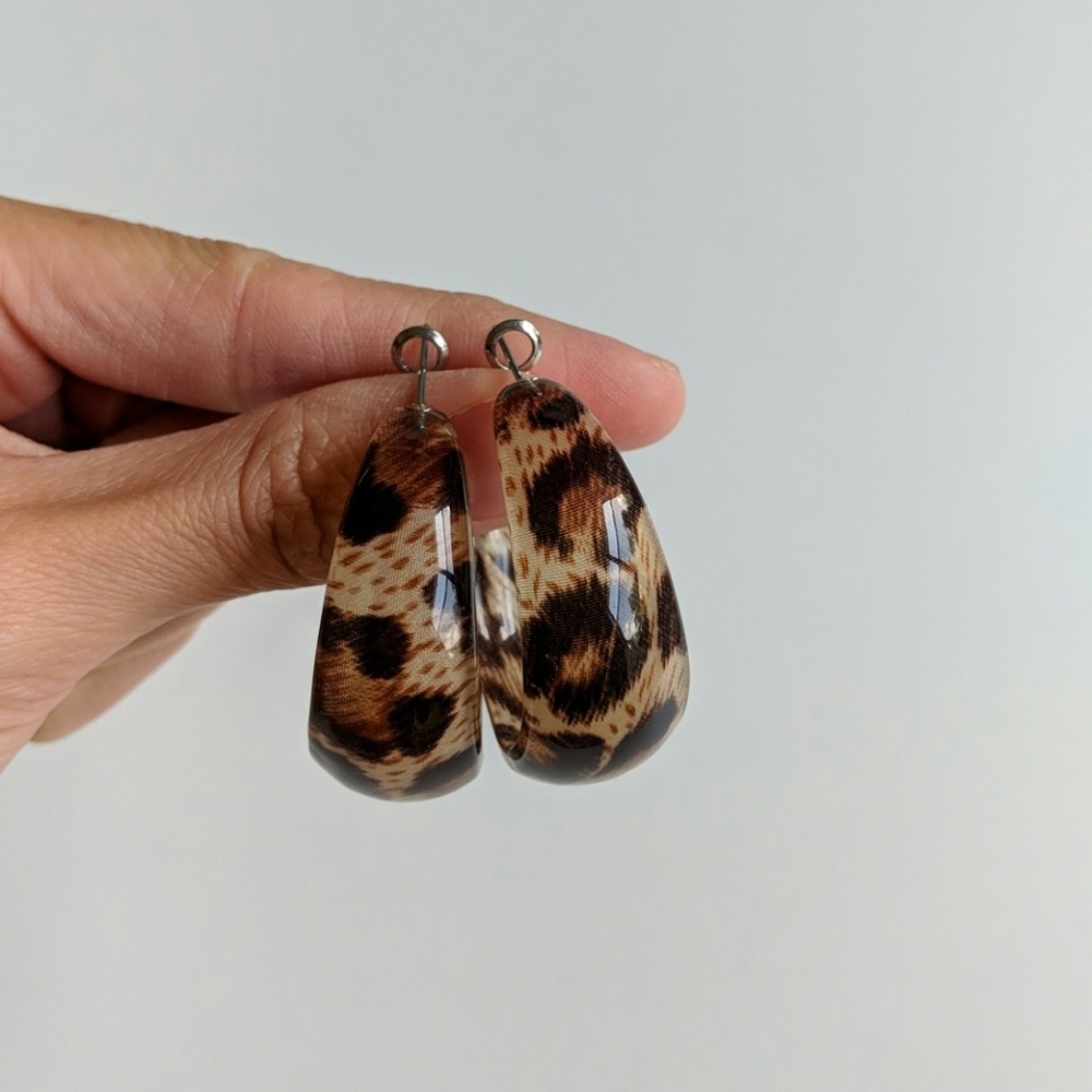 Leopard print earrings